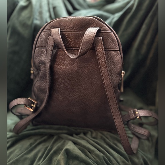 Michael Kors 30S5GEZB1L Rhea Zip Leather Backpack, Medium - Black. Preowned main image 12